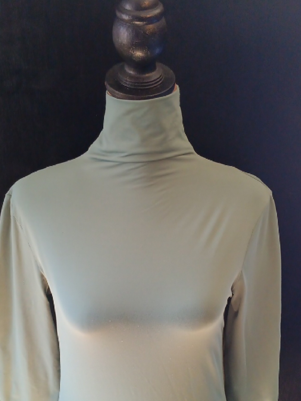 Armani Exchange Sage Green Turtleneck Long Sleeve Stretch Top Fitted Size S
